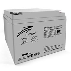 Аккумуляторная батарея AGM RITAR RT12280, Gray Case, 12V 28Ah (166х178х125)
